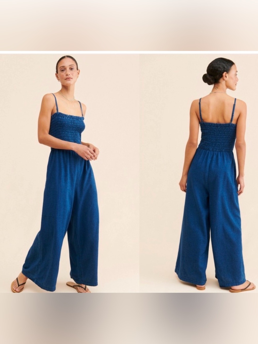 Pilcro Smoked Jean Jumpsuit